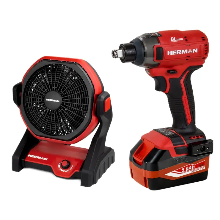 AKTION! Akku-Drehschlagschrauber HERMAN AXI-1801 | 18,0 V Komplett | Akku-Ventilator GRATIS