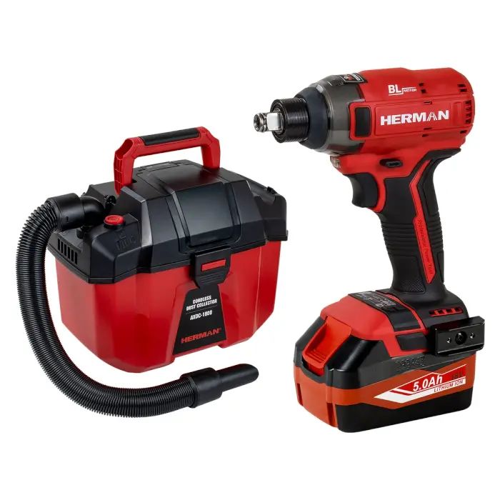 AKTION! Akku-Drehschlagschrauber HERMAN AXI-1801 | 18,0 V Komplett | Akku-Staubsauger GRATIS