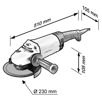 Winkelschleifer HERMAN WX-23002 | 230 mm 2400 W | Garantie: 6 Monate