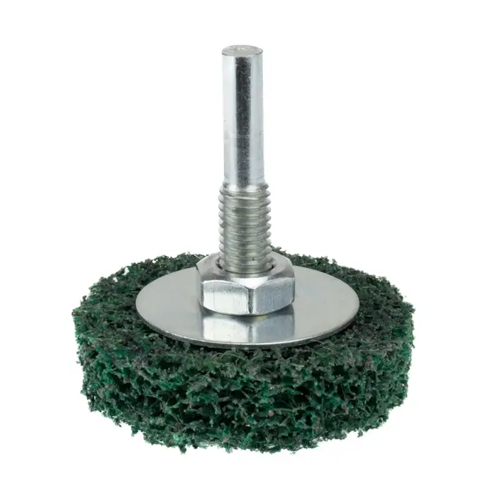 Reinigungsscheibe am Schaft HERMAN FWK-20/S Dragon Green 75x13x6mm | STRIP-IT + corundum