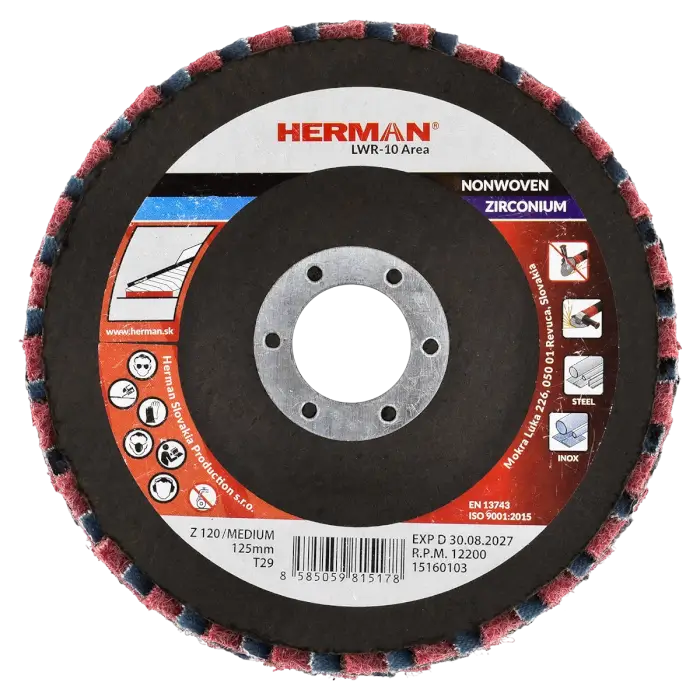 Kombinierte Lamellenscheibe HERMAN LWR-10 Area ZirTex 125mm | medium | P120