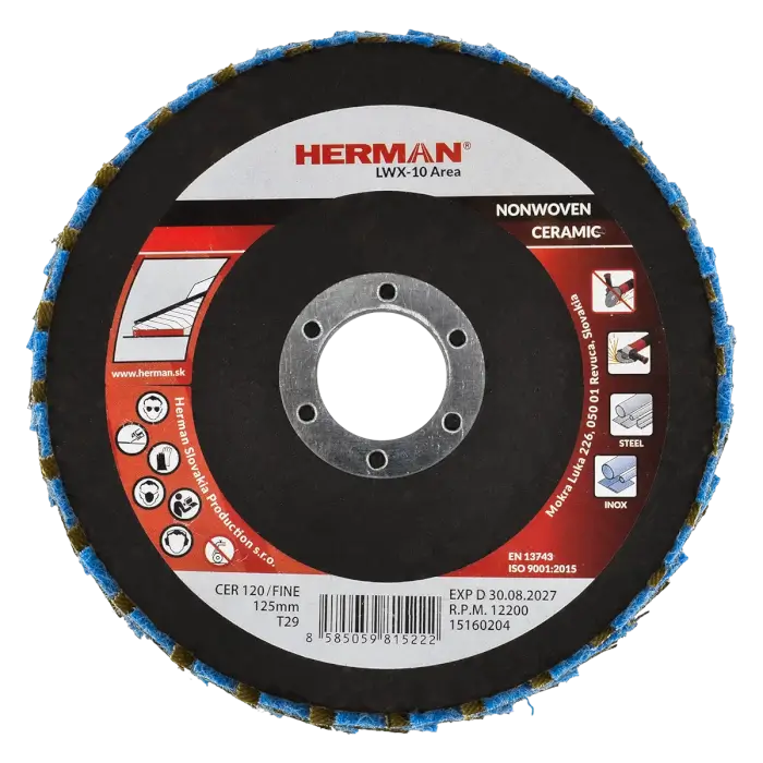 Kombinierte Lamellenscheibe HERMAN LWX-10 Area CerTex 125mm | fine | P120
