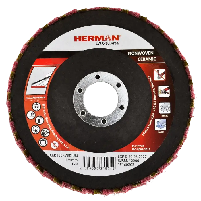 Kombinierte Lamellenscheibe HERMAN LWX-10 Area CerTex 125mm | medium | P120