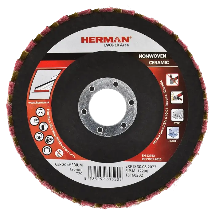Kombinierte Lamellenscheibe HERMAN LWX-10 Area CerTex 125mm | medium | P80