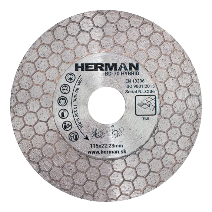 Diamantscheibe HERMAN BD-70 HYBRID 115x1,6x25x22,23mm