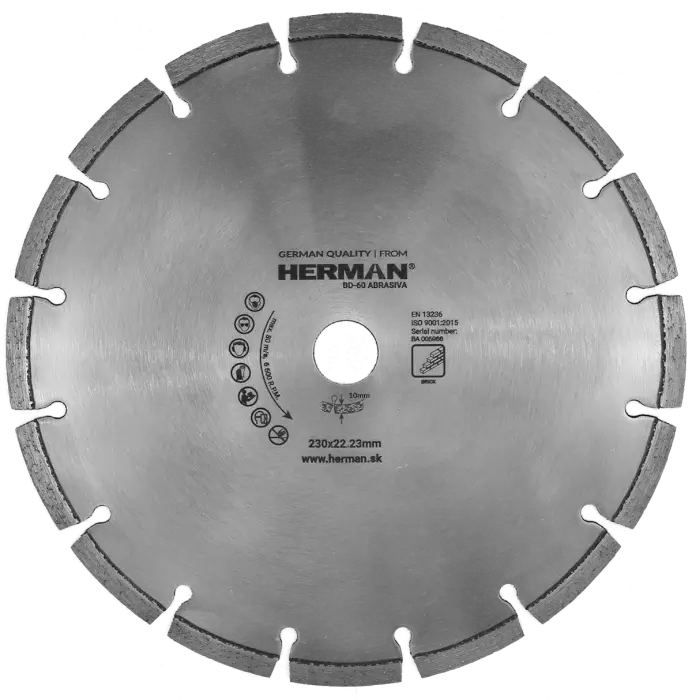 Diamantscheibe HERMAN BD-60 Abrasiva 230x22,2mm|H=10mm