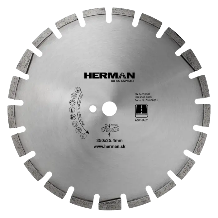 Diamantscheibe HERMAN BD-65 Asphalt 350x25,4mm | H=12mm