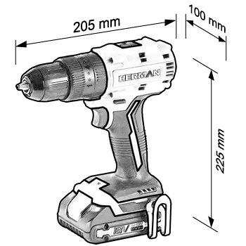 Rozmery aku skrutkovača AXS 1802