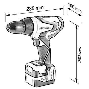 Rozmery aku skrutkovača AXSP 1440