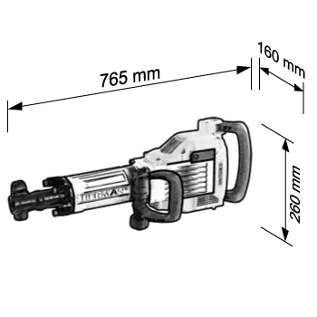 Rozmery búracieho kladiva MX 518