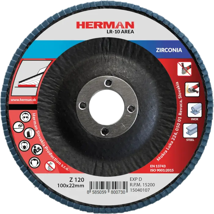 Lamellenscheibe HERMAN LR-10 Area 100mm|P120|zirconia