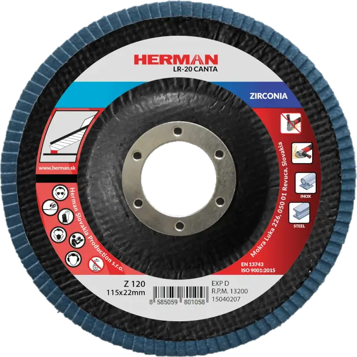 Lamellenscheibe HERMAN LR-20 Canta 115mm|P120|zirconia