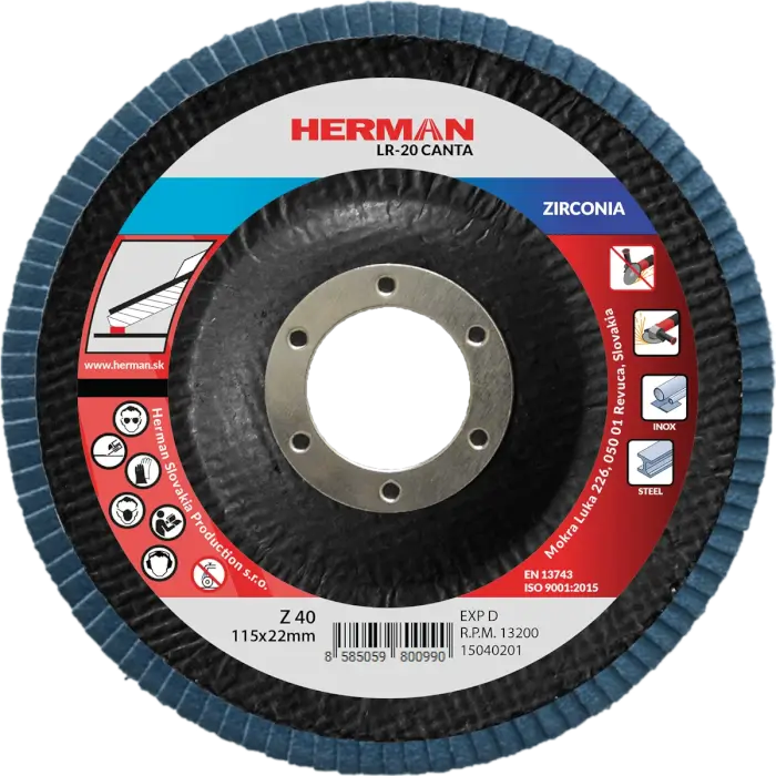 Lamellenscheibe HERMAN LR-20 Canta 115mm|P40|zirconia