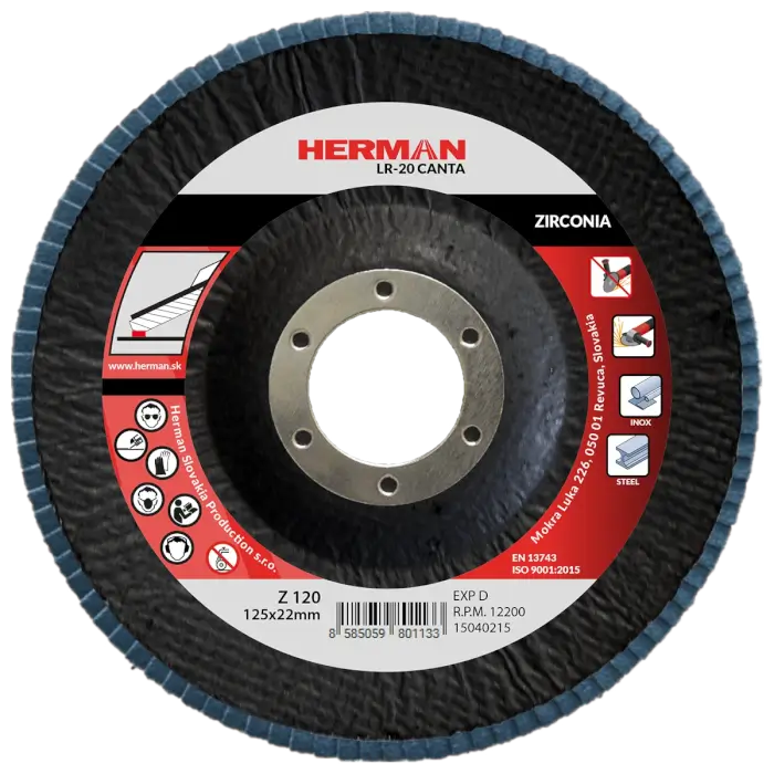 Lamellenscheibe HERMAN LR-20 Canta 125mm|P120|zirconia