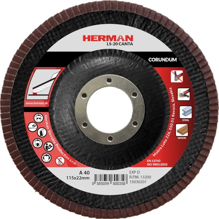 Lamellenscheibe HERMAN LS-20 Canta 115mm|P40|corundum