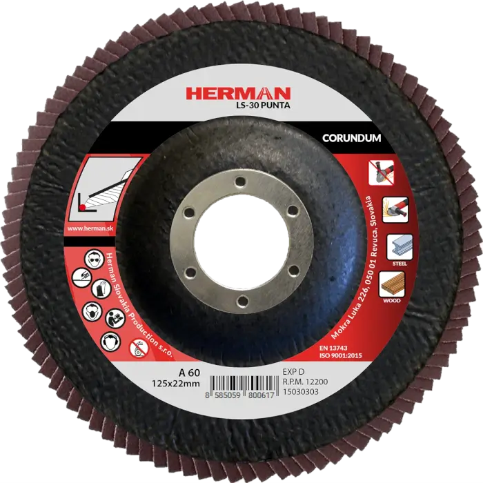 Lamellenscheibe HERMAN LS-30 Punta 125mm|P60|corundum