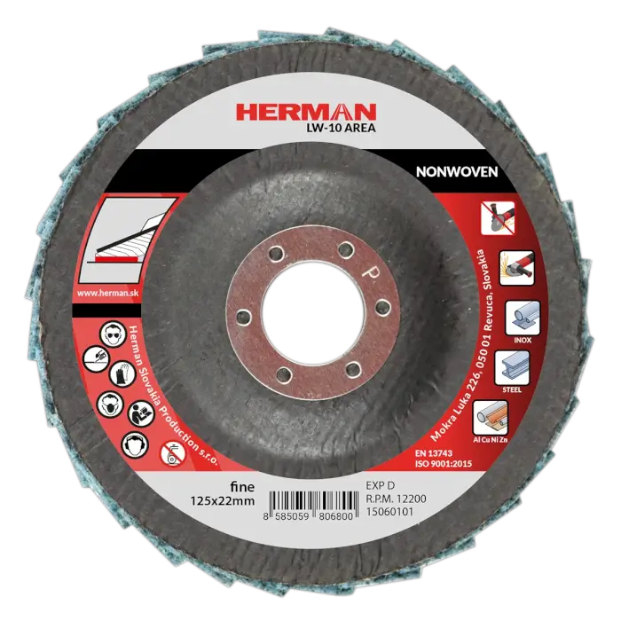 Fächerscheibe HERMAN LW-10 Area NONWOVEN|125mm|fine