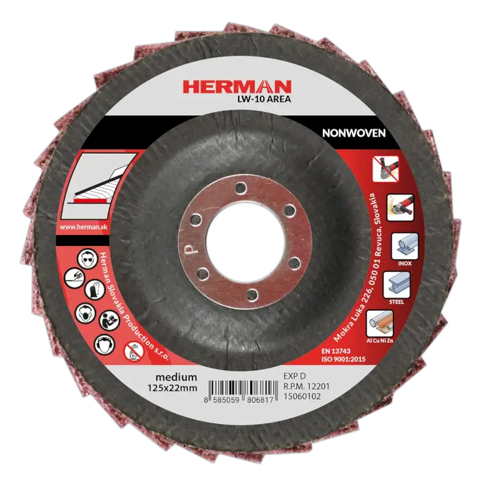 Fächerscheibe HERMAN LW-10 Area NONWOVEN|125mm|medium