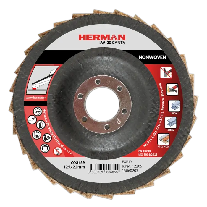 Fächerscheibe HERMAN LW-20 Canta NONWOVEN|125mm|coarse