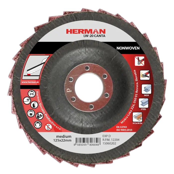 Fächerscheibe HERMAN LW-20 Canta NONWOVEN|125mm|medium