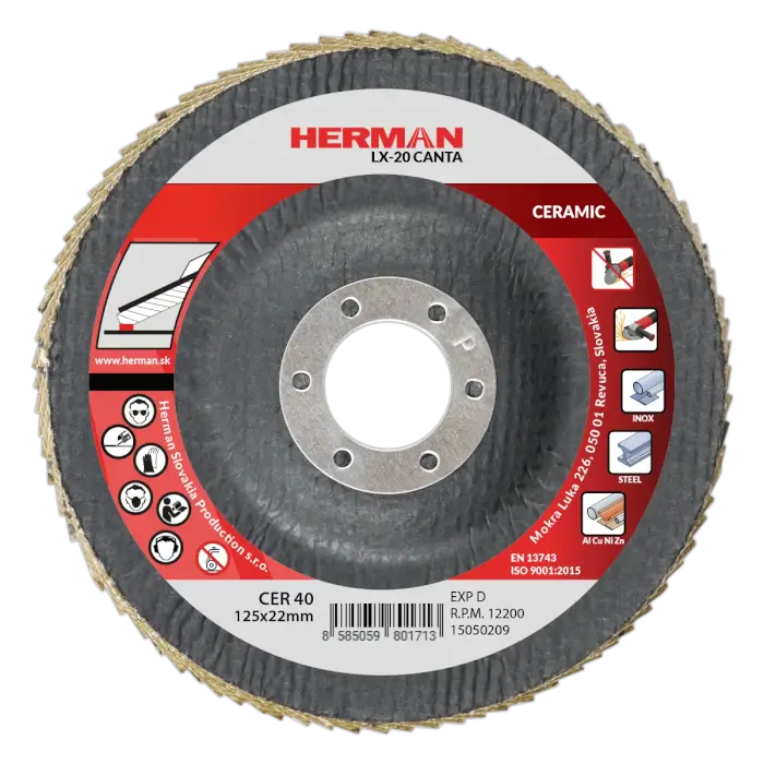 Lamellenscheibe HERMAN LX-20 Canta 125mm|P40|ceramic