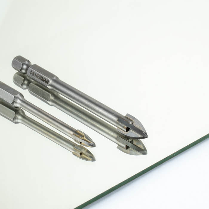 Vierschneidiger-TCT-Bohrer HERMAN DC-61 Glass Für Glas, Keramik usw.