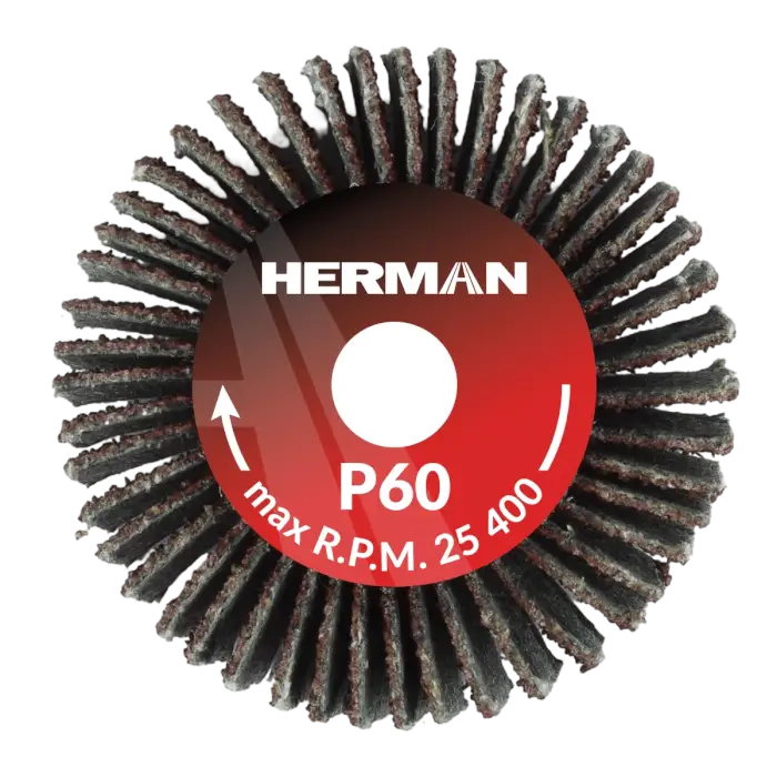 Schleifscheibe auf Schaft HERMAN FWS-10/S 30x15x6mm | Corundum | P60