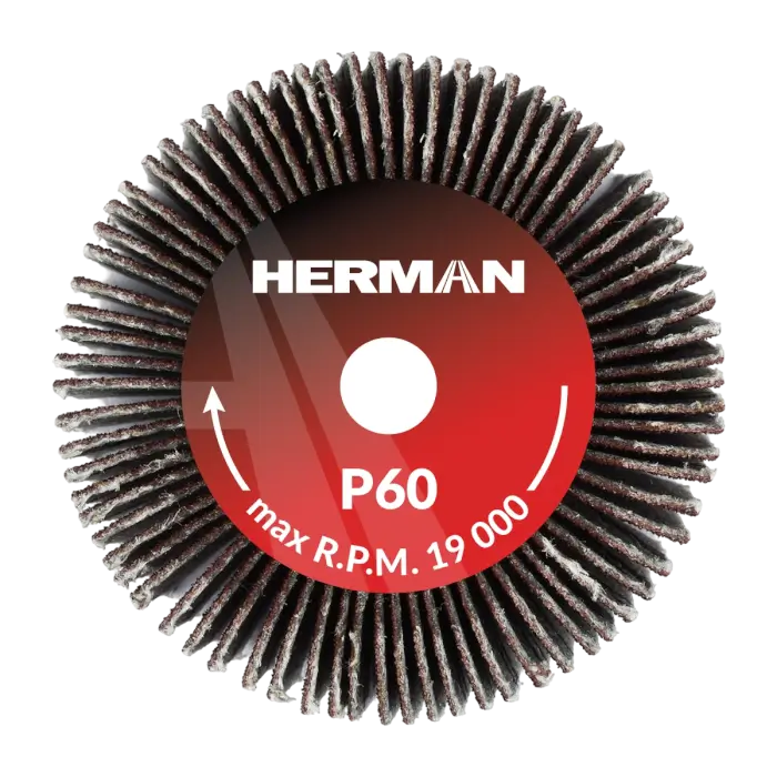 Schleifscheibe auf Schaft HERMAN FWS-10/S 40x20x6mm | Corundum | P60