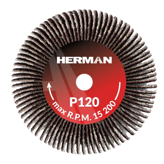 Schleifscheibe auf Schaft HERMAN FWS-10/S 50x20x6mm | Corundum | P120