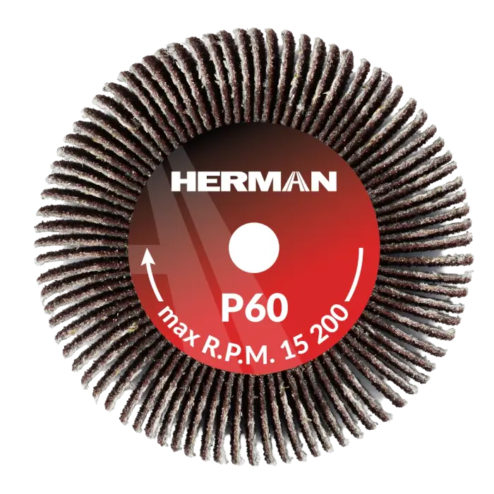 Schleifscheibe auf Schaft HERMAN FWS-10/S 50x30x6mm | Corundum | P60