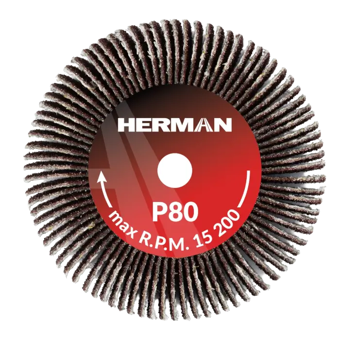 Schleifscheibe auf Schaft HERMAN FWS-10/S 50x30x6mm | Corundum | P80
