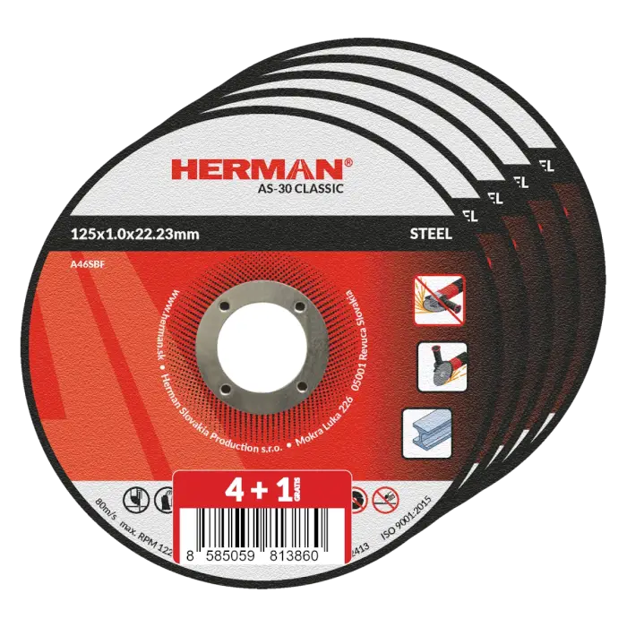 HERMAN AS-30 Classic | Verpackung in Folie 4+1 125x1,0x22,23mm|Gerade|TYP 41