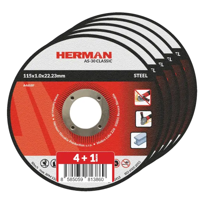HERMAN AS-30 Classic | Verpackung in Folie 4+1 115x1,0x22,23mm|Gerade|TYP 41