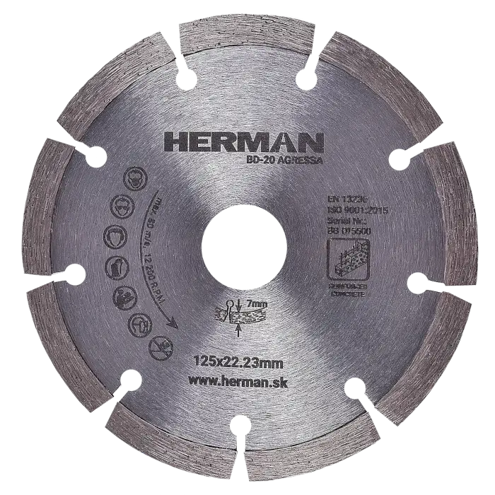 Diamantscheibe HERMAN BD-20 Agressa 125x22,2mm|H=7mm