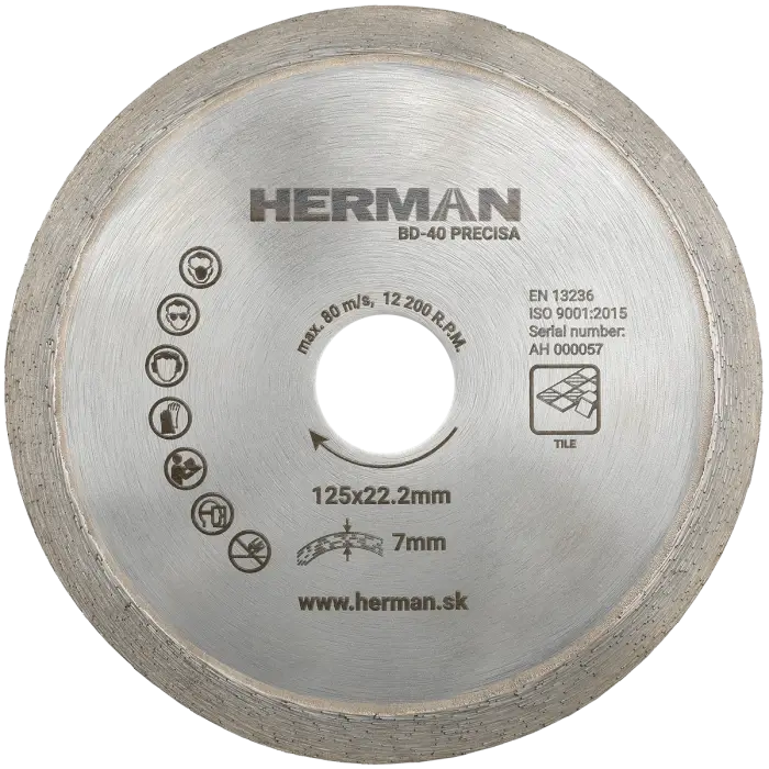 Diamantscheibe HERMAN BD-40 Precisa 125x22,2mm|H=7,0mm