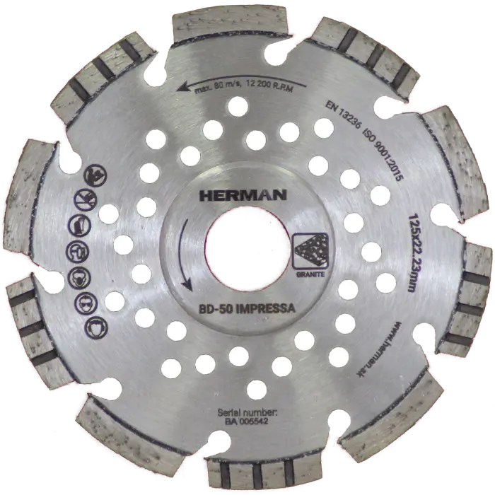 Diamantscheibe HERMAN BD-50 Impressa 125x22,2mm|H=7mm