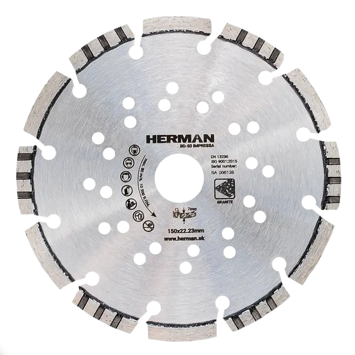 Diamantscheibe HERMAN BD-50 Impressa 150x22,2mm|H=7mm