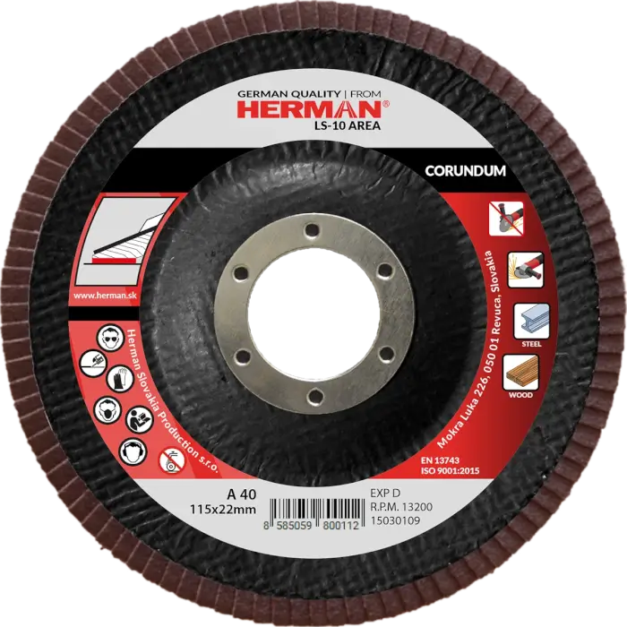 Lamellenscheibe HERMAN LS-10 Area 115mm|P40|corundum