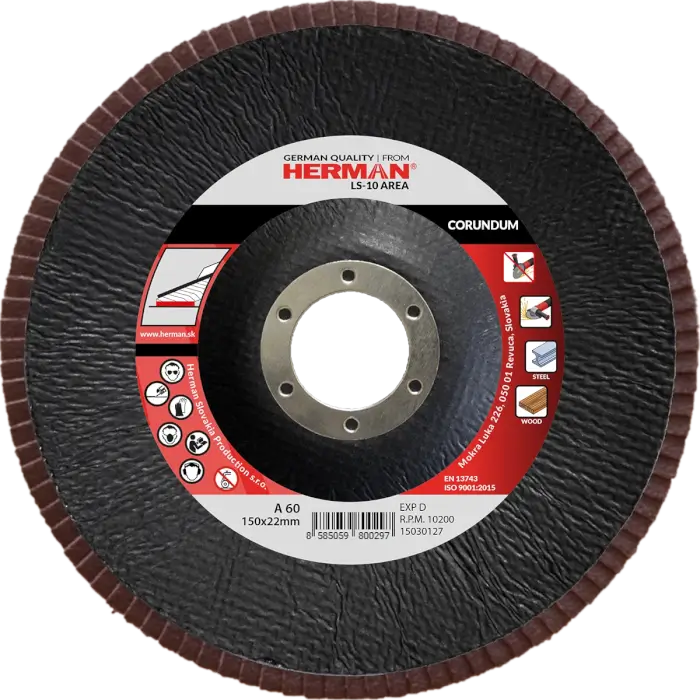 Lamellenscheibe HERMAN LS-10 Area 150mm|P60|corundum