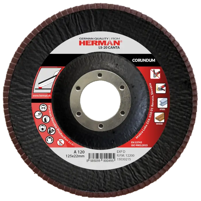 Lamellenscheibe HERMAN LS-20 Canta 125mm|P120|corundum