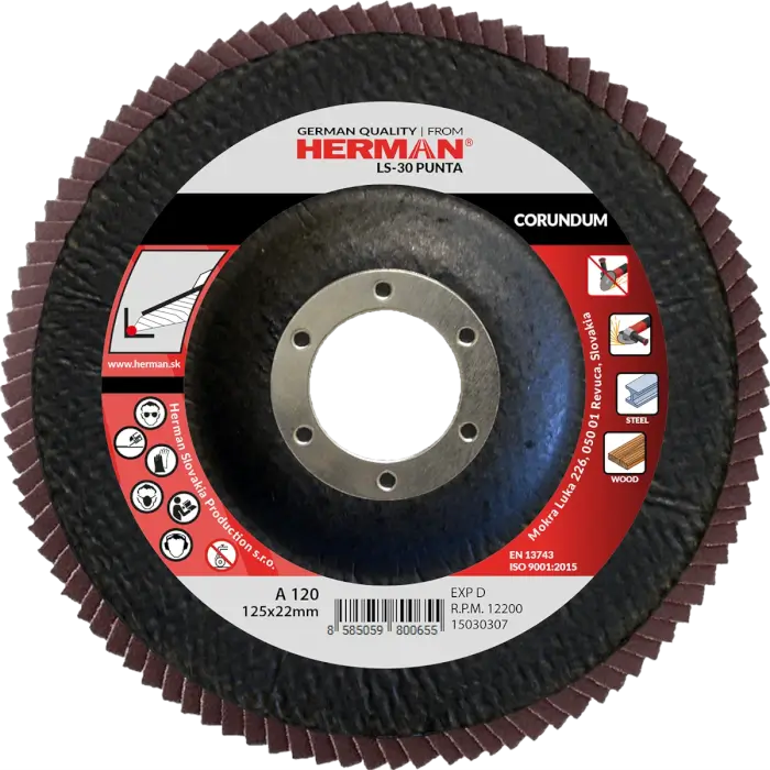Lamellenscheibe HERMAN LS-30 Punta 125mm|P120|corundum