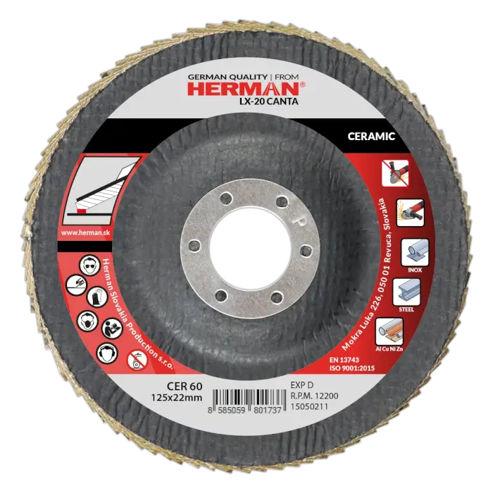 Lamellenscheibe HERMAN LX-20 Canta 125mm|P60|ceramic