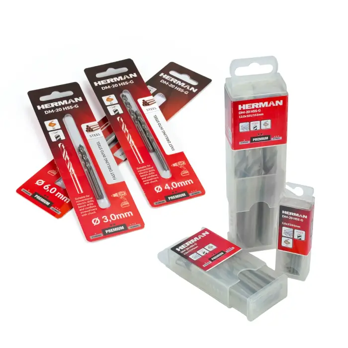 Metallbohrer DIN 338 HERMAN DM-20 HSS-G Mit quer geschnittener Spitze