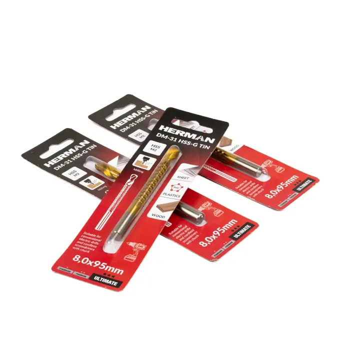Fräsbohrer HERMAN DM-31 HSS-G TiN Für Blech, Kunststoff und Holz