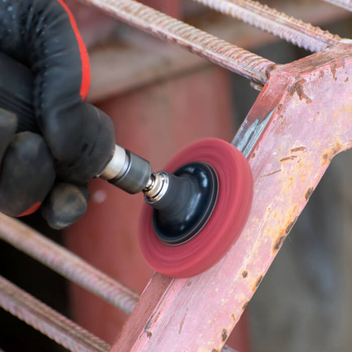 Reinigung-Schleifscheibe Quick Change HERMAN MKY-10/QC-RS Dragon Red Schleifmittel: STRIP-IT Aggressiv