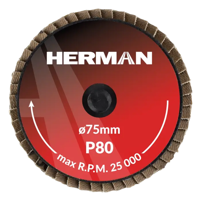 Lamellenscheibe Quick Change HERMAN MLX-10/QC-RS 75mm | Ceramic | P80
