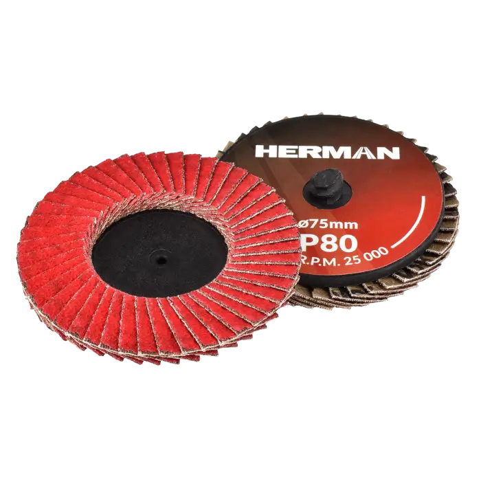 Lamellenscheibe Quick Change HERMAN MLX-10/QC-RS Schleifmittel: Keramik