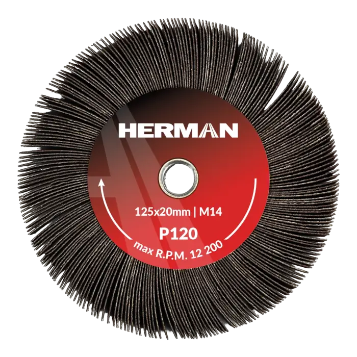 Radiallamellenscheibe HERMAN LS-50 Fan 125x20mm | Corundum | P120