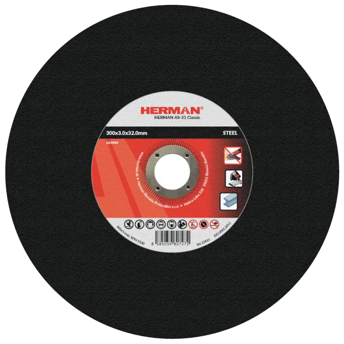 Trennscheibe HERMAN AS-31 Classic|Für Stahl 300x3,0x32,0mm|Gerade|TYP 41