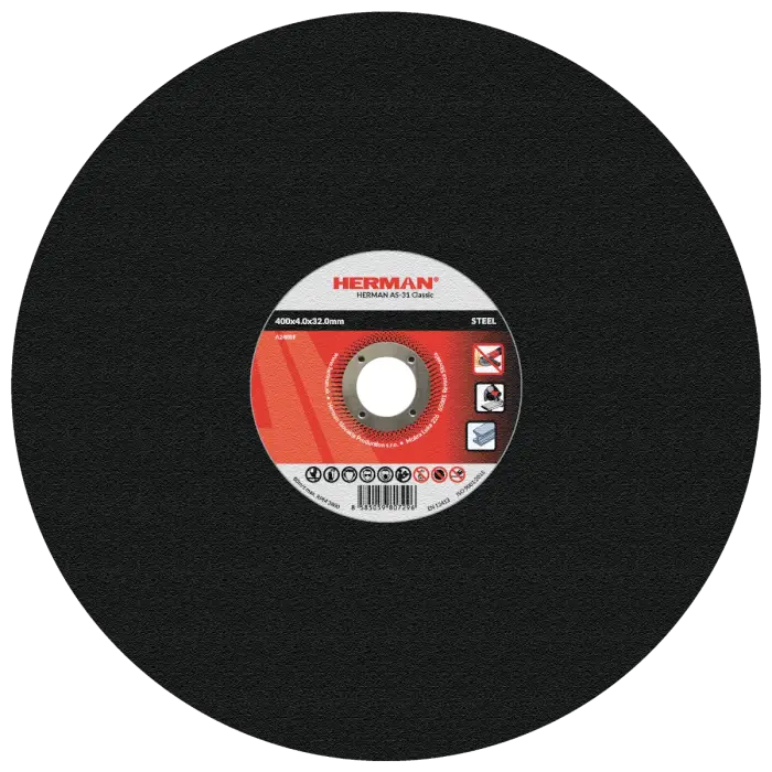 Trennscheibe HERMAN AS-31 Classic|Für Stahl 400x4,0x32,0mm|Gerade|TYP 41
